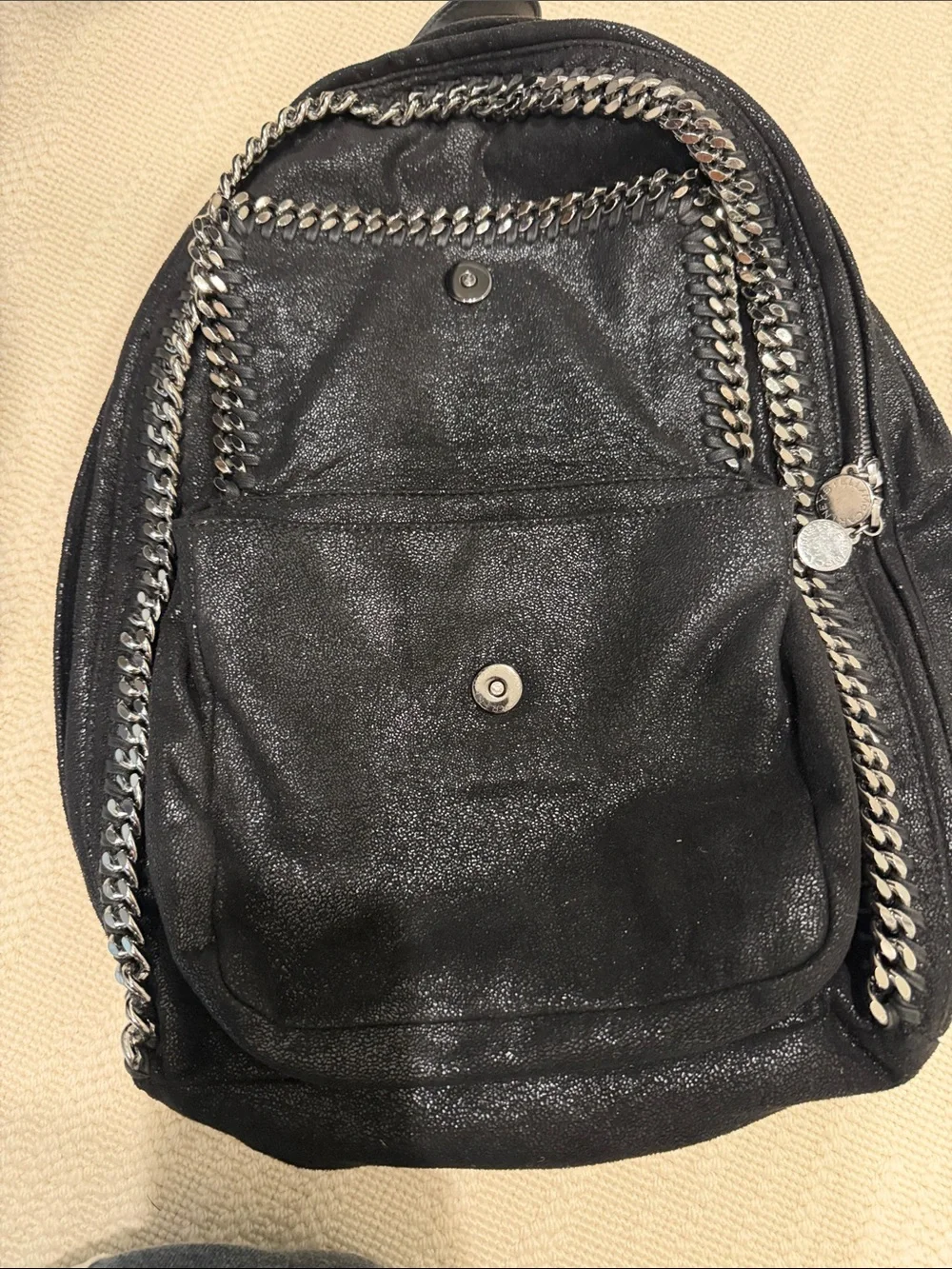 Stella McCartney Black Chain-Trim Women’s Backpack